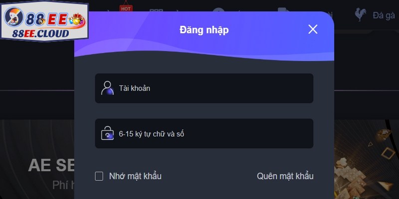 Thao tác truy cập trang web chính thức 88EE để đăng nhập nhanh